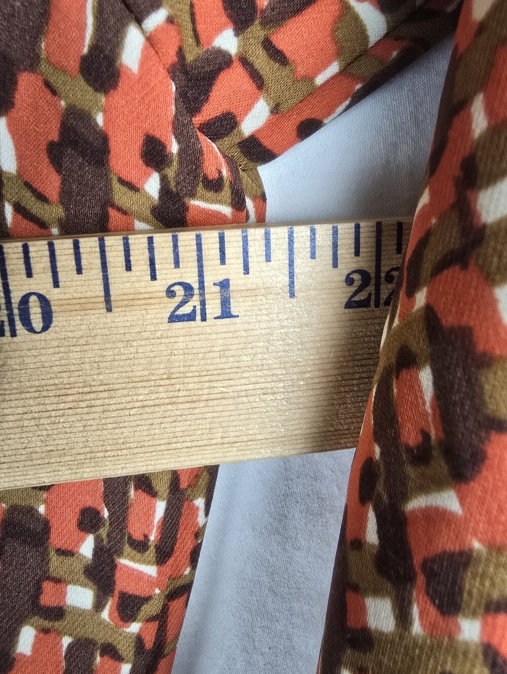 Lands End Orange Multi-Color Long Sleeve Wrap Dress Sz 16W - Picture 9 of 10